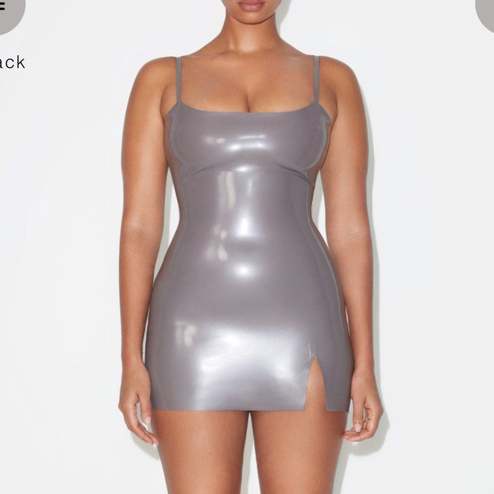 Khy x Poster Girl Grey Silver Latex Mini Dress